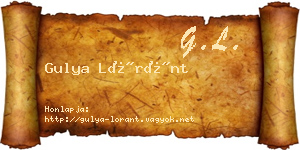Gulya Lóránt névjegykártya