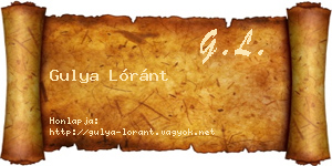 Gulya Lóránt névjegykártya