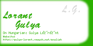 lorant gulya business card